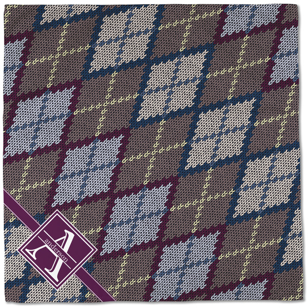 Knit Argyle Cloth Napkins - Personalized Dinner (Full Open)