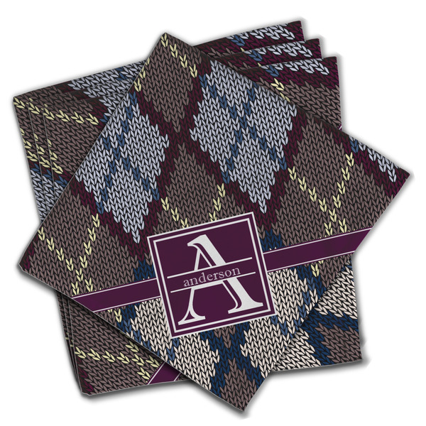 Knit Argyle Cloth Napkins - Personalized Dinner (PARENT MAIN Set of 4)