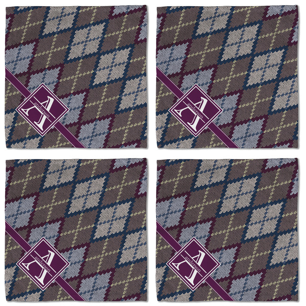 Knit Argyle Cloth Napkins - Personalized Lunch (APPROVAL) Set of 4