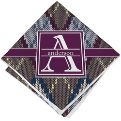Knit Argyle Cloth Napkin w/ Name and Initial