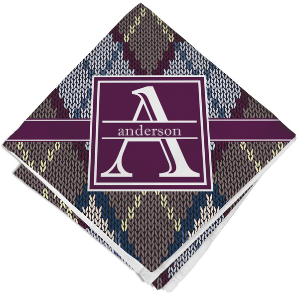 Custom Knit Argyle Cloth Napkin w/ Name and Initial
