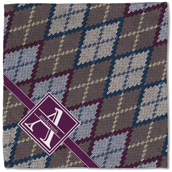 Knit Argyle Cloth Napkins - Personalized Lunch (Single Full Open)