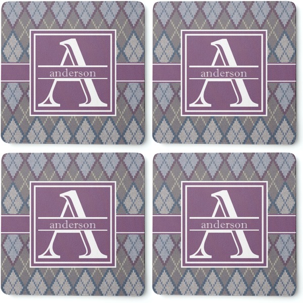 Knit Argyle Coaster Rubber Back - Apvl