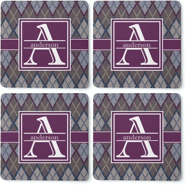 Knit Argyle Coaster Rubber Back - Apvl