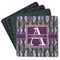 Knit Argyle Square Rubber Backed Coasters - Set of 4 (Personalized)
