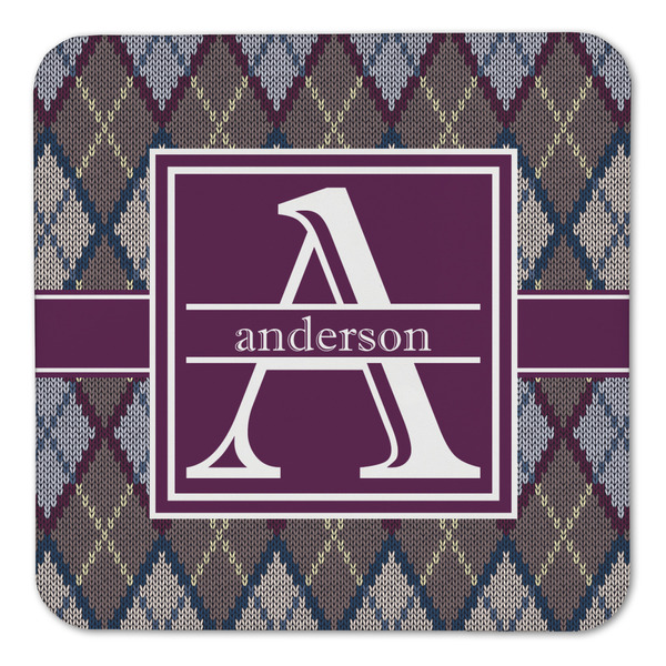 Knit Argyle Coaster Set - FRONT (one)