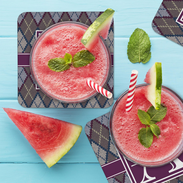 Knit Argyle Coaster Set - LIFESTYLE