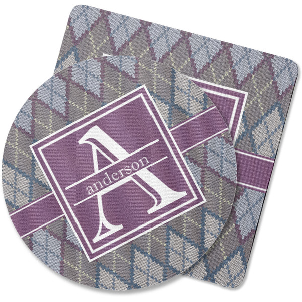 Custom Knit Argyle Rubber Backed Coaster (Personalized)
