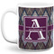 Knit Argyle 11 Oz Coffee Mug - White (Personalized)
