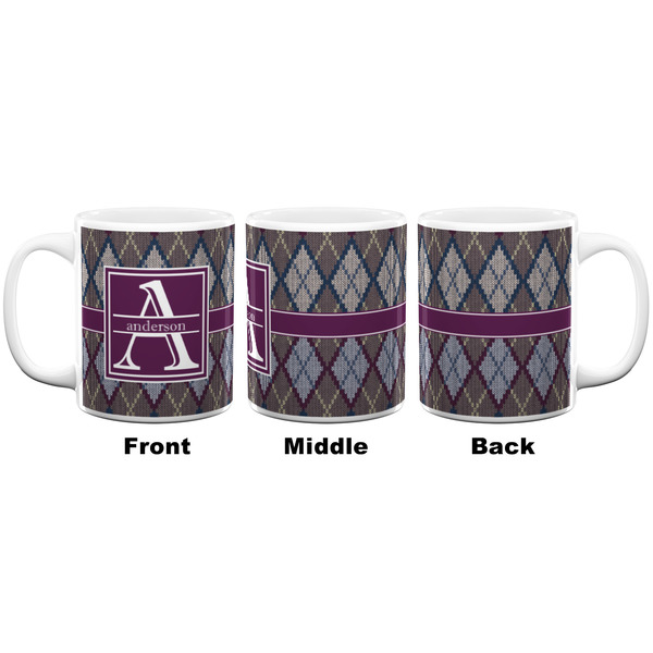 Knit Argyle Coffee Mug - 11 oz - White APPROVAL