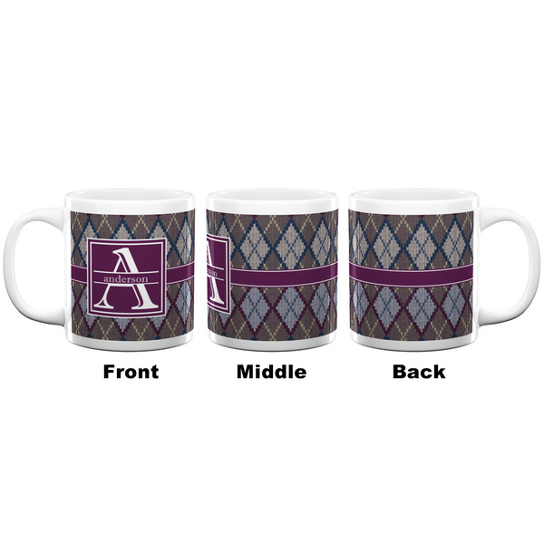 Knit Argyle Coffee Mug - 20 oz - White APPROVAL