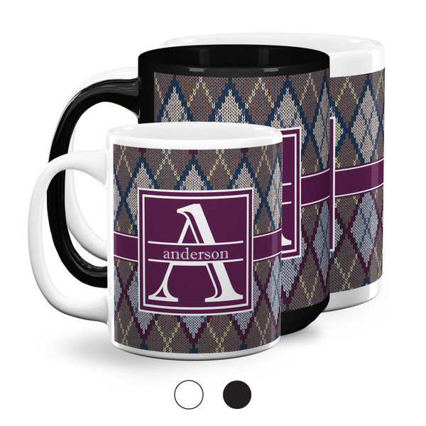 Knit Argyle Coffee Mugs Main