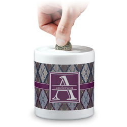 Knit Argyle Coin Bank (Personalized)