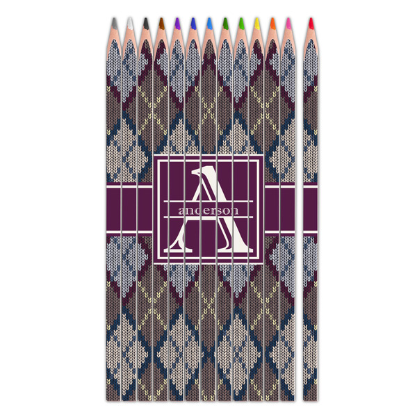 Custom Knit Argyle Colored Pencils (Personalized)