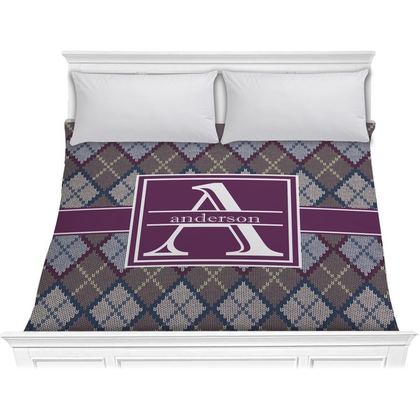 Custom Knit Argyle Comforter - King (Personalized)