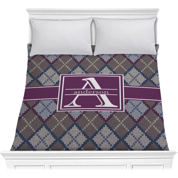 Custom Knit Argyle Comforter - Full / Queen (Personalized)