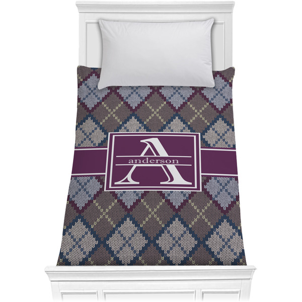 Knit Argyle Comforter (Twin)