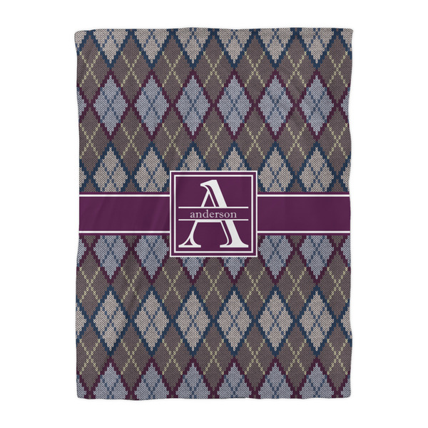 Knit Argyle Comforter - Twin XL - Front