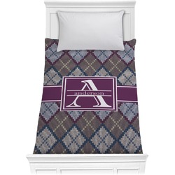 Knit Argyle Comforter - Twin XL (Personalized)