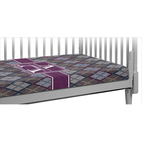 Custom Knit Argyle Crib Fitted Sheet w/ Name and Initial