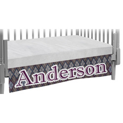 Knit Argyle Crib Skirt w/ Name and Initial