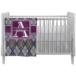 Knit Argyle Crib Comforter / Quilt (Personalized)