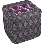 Knit Argyle Cube Pouf Ottoman - 13" (Personalized)