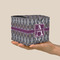 Knit Argyle Cube Favor Gift Box - On Hand - Scale View