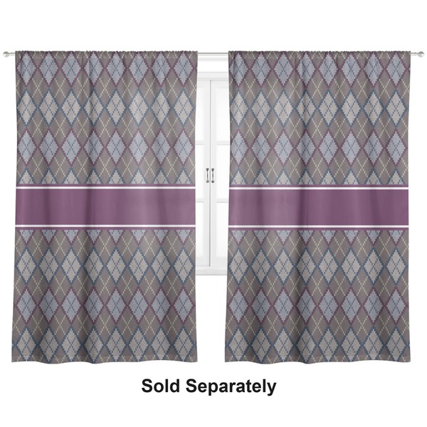 Custom Knit Argyle Curtain Panel - Custom Size