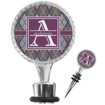 Knit Argyle Wine Bottle Stopper (Personalized)