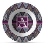 Knit Argyle Plastic Bowl - Microwave Safe - Composite Polymer (Personalized)