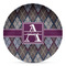 Knit Argyle Microwave Safe Plastic Plate - Composite Polymer (Personalized)