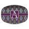 Knit Argyle Plastic Platter - Microwave & Oven Safe Composite Polymer (Personalized)
