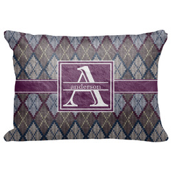 Knit Argyle Decorative Baby Pillowcase - 16"x12" w/ Name and Initial