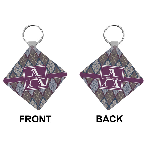 Knit Argyle Diamond Keychain (Front + Back)