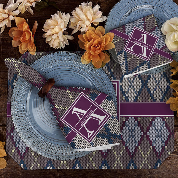 Knit Argyle Dining Set