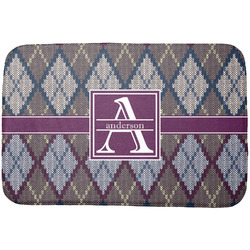 Knit Argyle Dish Drying Mat w/ Name and Initial