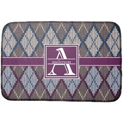 Knit Argyle Dish Drying Mat w/ Name and Initial