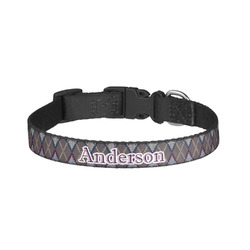Knit Argyle Dog Collar - Large (Personalized)