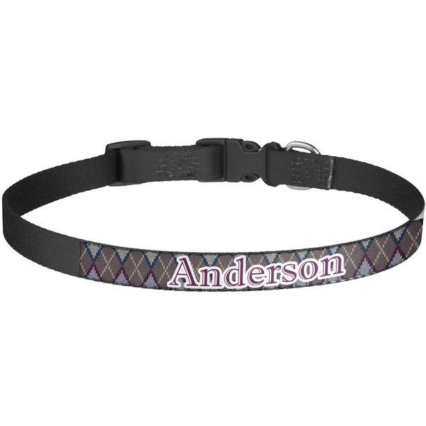 Custom Knit Argyle Dog Collar - Large (Personalized)