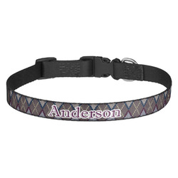 Knit Argyle Dog Collar - Medium (Personalized)