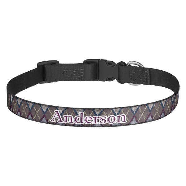 Custom Knit Argyle Dog Collar - Medium (Personalized)