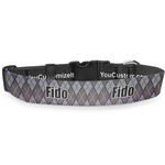 Knit Argyle Deluxe Dog Collar - Medium (11.5" to 17.5") (Personalized)