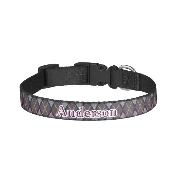 Custom Knit Argyle Dog Collar - Small (Personalized)