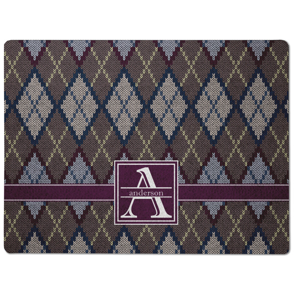Knit Argyle Dog Food Mat - Medium without bowls