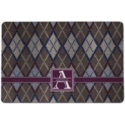 Knit Argyle Dog Food Mat w/ Name and Initial