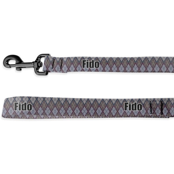 Custom Knit Argyle Dog Leash - 6 ft (Personalized)