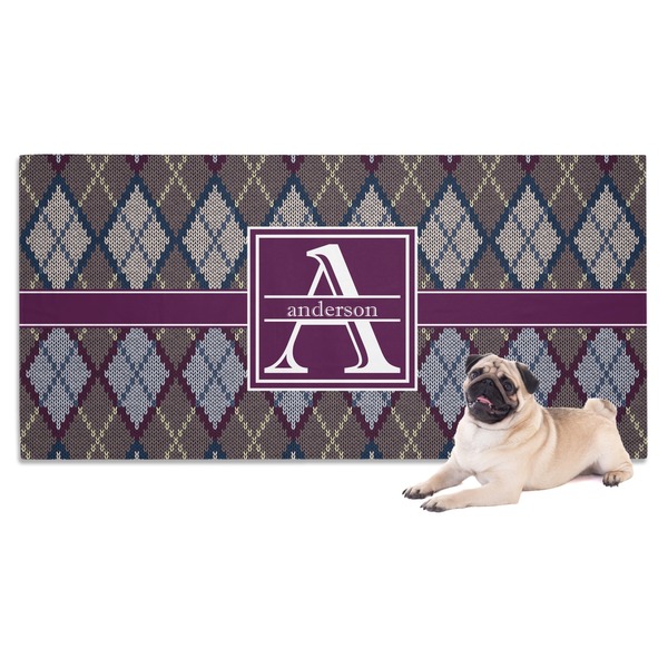 Custom Knit Argyle Dog Towel (Personalized)