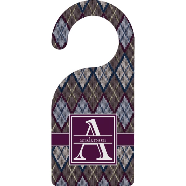 Custom Knit Argyle Door Hanger (Personalized)