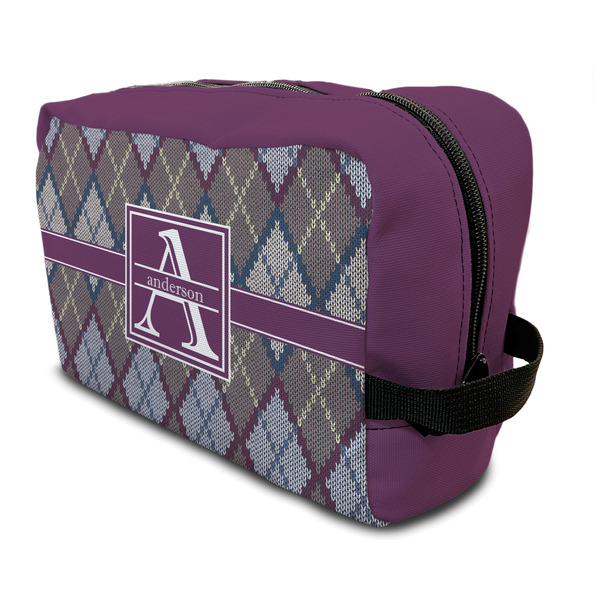 Custom Knit Argyle Toiletry Bag / Dopp Kit (Personalized)
